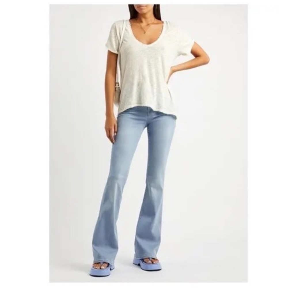 FRAME‎ Denim Le High Flare Jeans Light Wash Stretch Denim Women's Sz 32